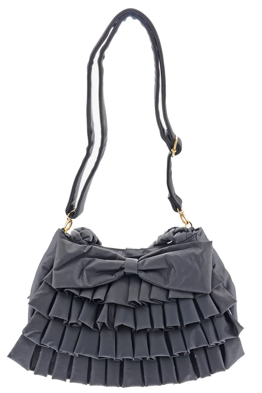 MELODY Grey Ruffled Bag