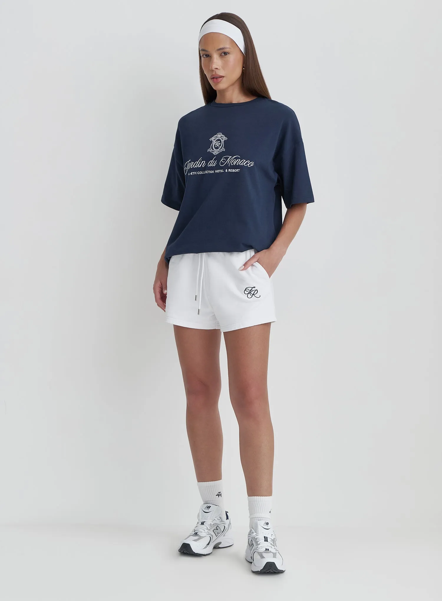 Navy Embroidered Monaco T-Shirt- Maison