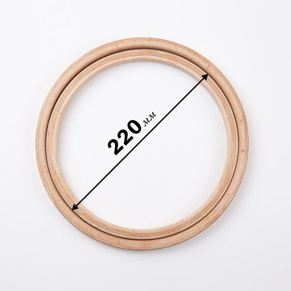 Nurge Screwless Polished Beech Embroidery Display Hoop, Depth 8 mm (6/16")