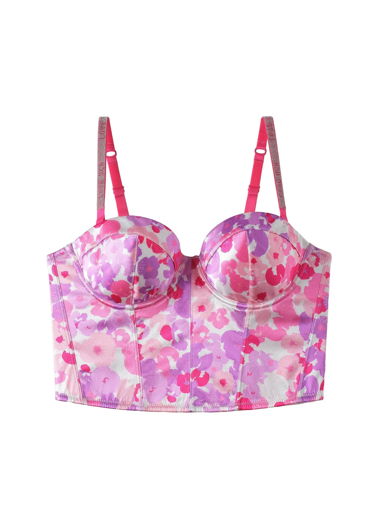 PANDORA Sexy Printed Balconette Corset Long Demi Bra