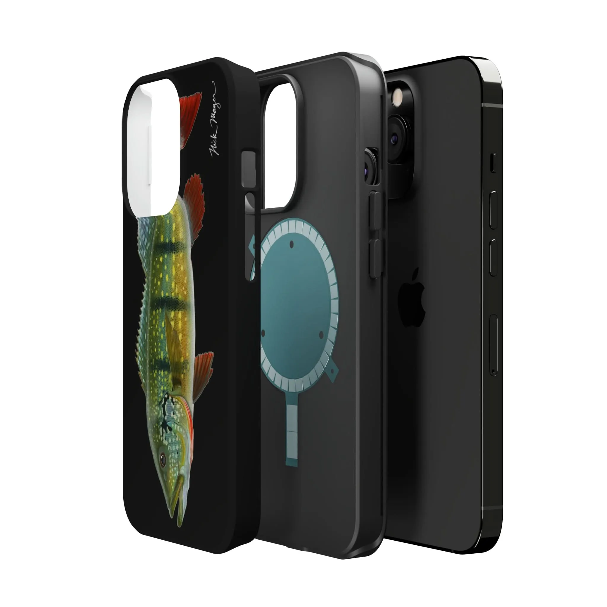 Peacock Bass MagSafe Black iPhone Case