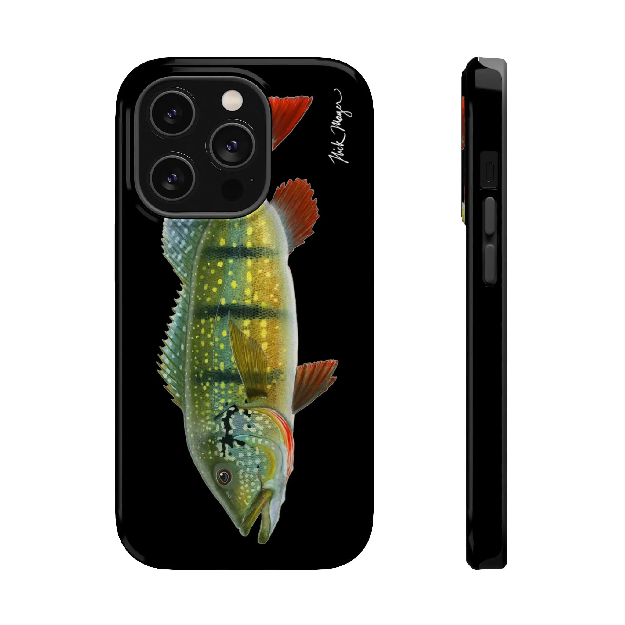 Peacock Bass MagSafe Black iPhone Case