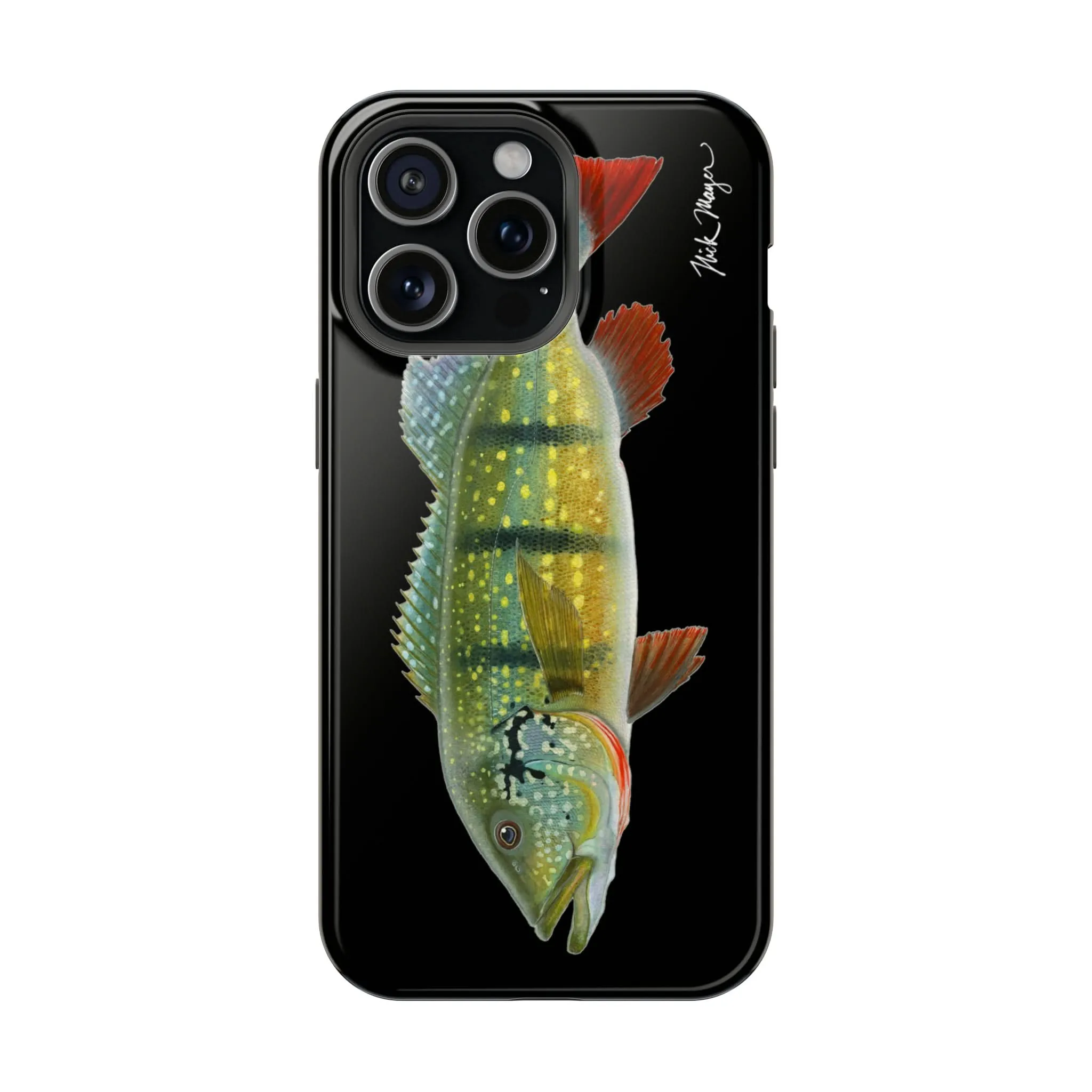 Peacock Bass MagSafe Black iPhone Case