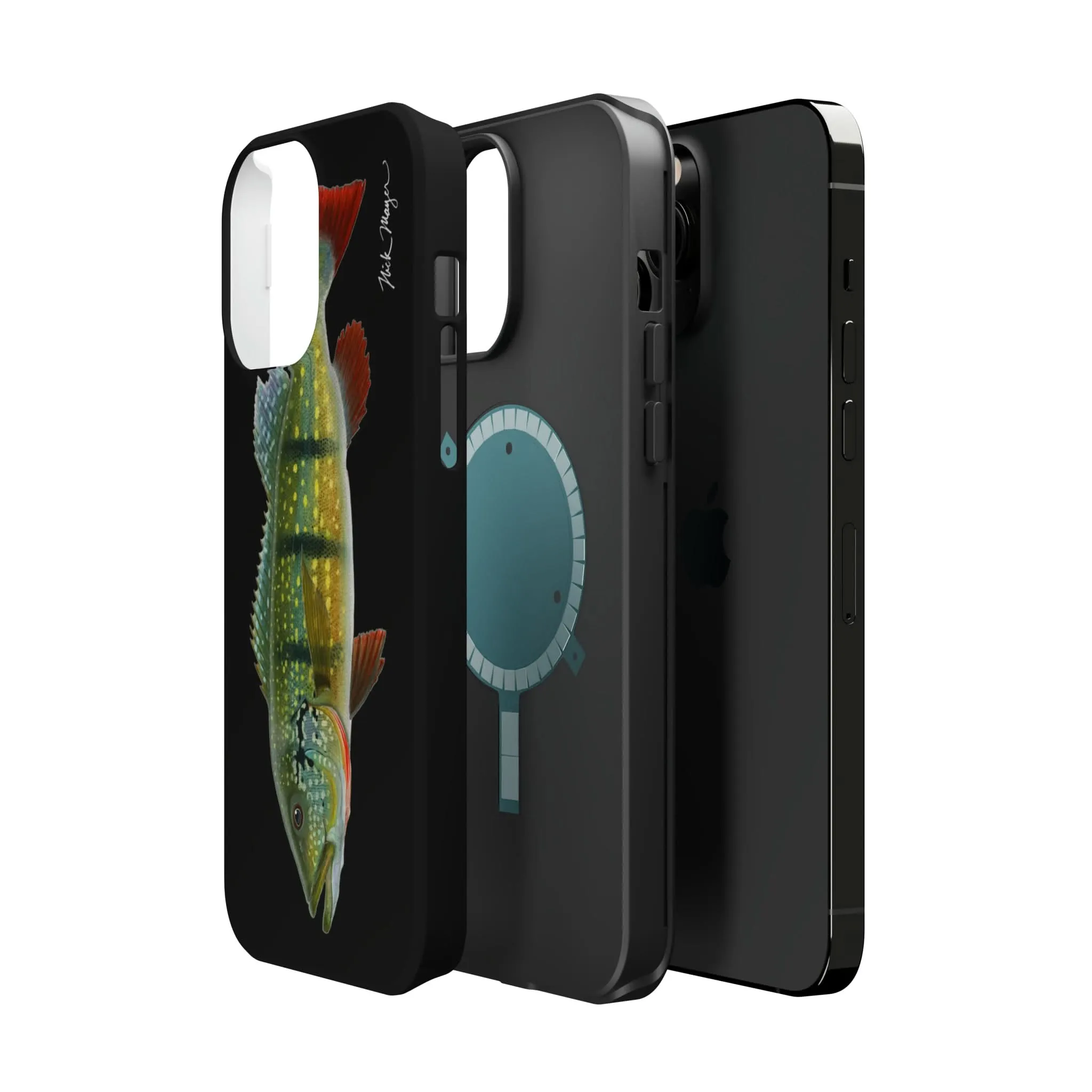 Peacock Bass MagSafe Black iPhone Case