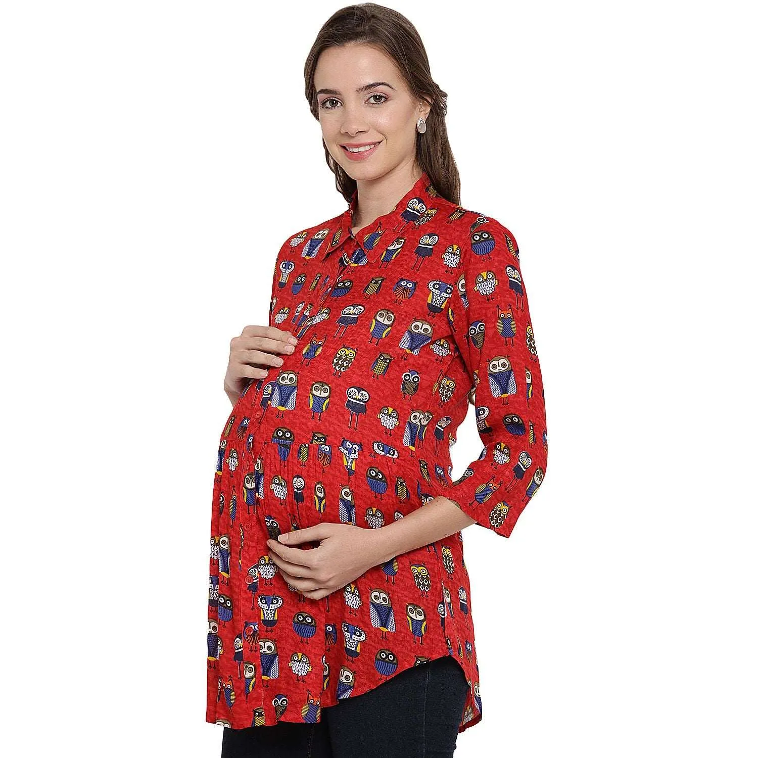 Printed Maternity and Feeding Top