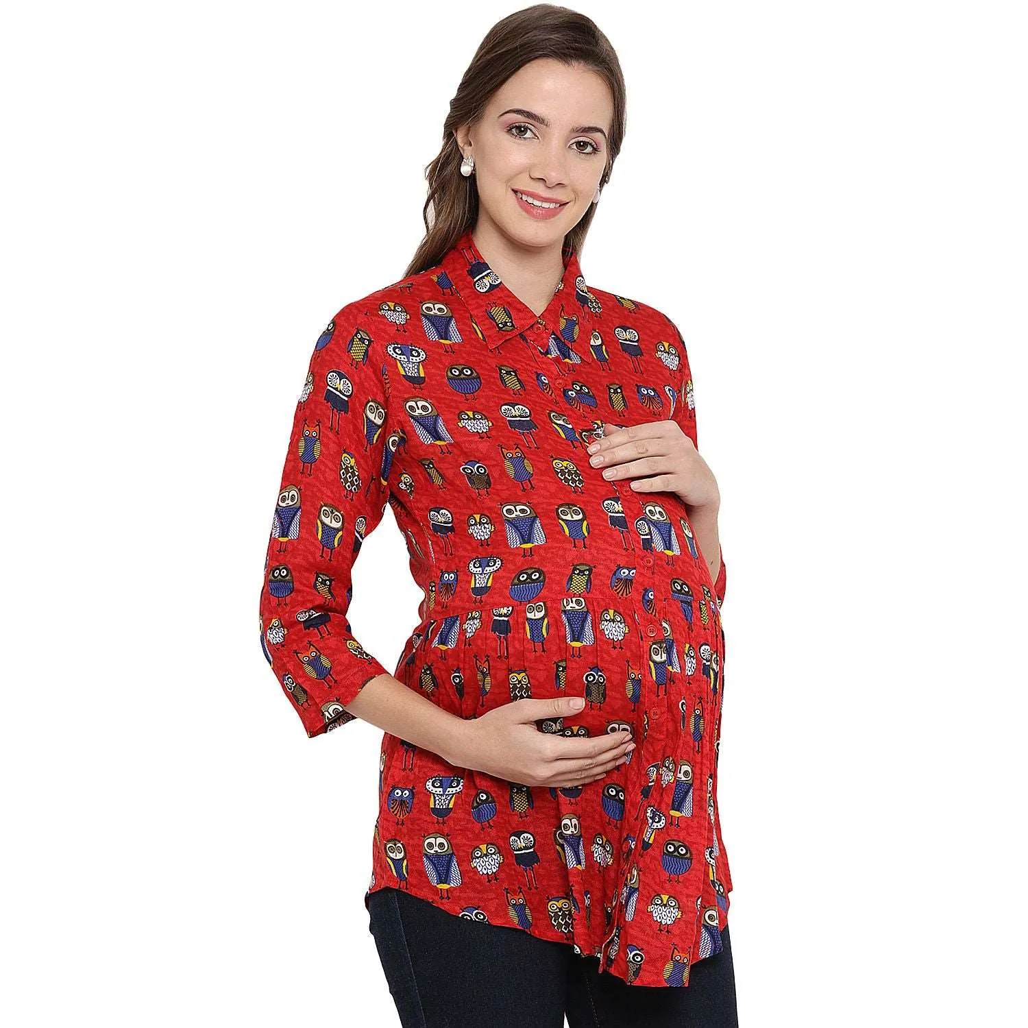 Printed Maternity and Feeding Top