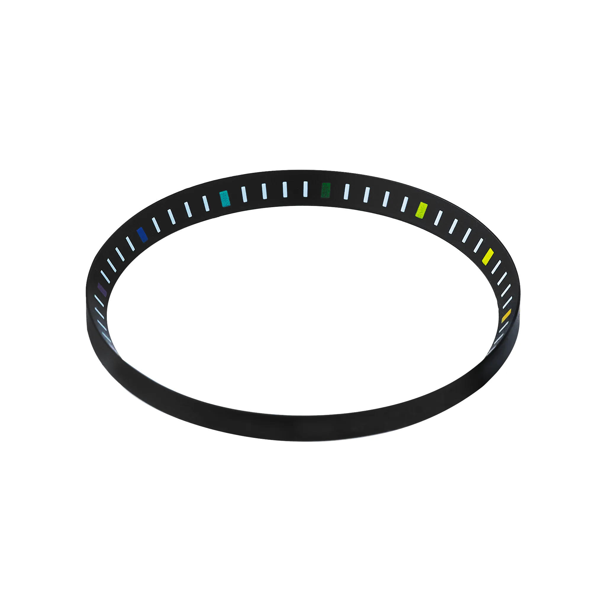 SKX007/SRPD Chapter Ring: Matte Black Finish with Rainbow Markers