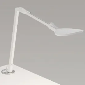 Splitty Reach Matte White Contemporary LED Desk Lamp with Grommet Mount and USB Port