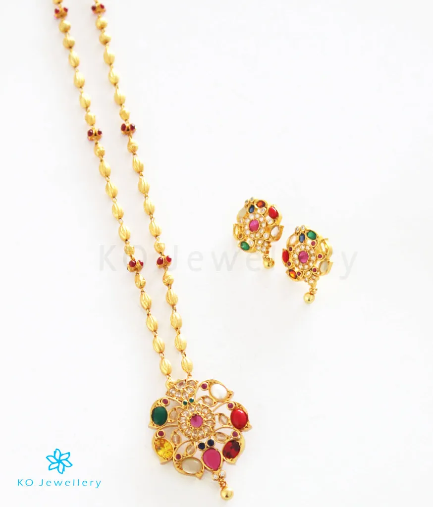 The Akshaya Silver Navaratna Necklace