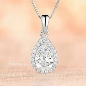 Vera White Sapphire Necklace- Sterling Silver