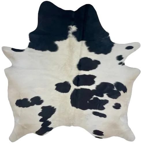 White and Black Brazilian Cowhide - 6'9" x 5'11" (BRBKW260)