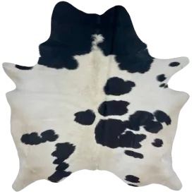 White and Black Brazilian Cowhide - 6'9" x 5'11" (BRBKW260)