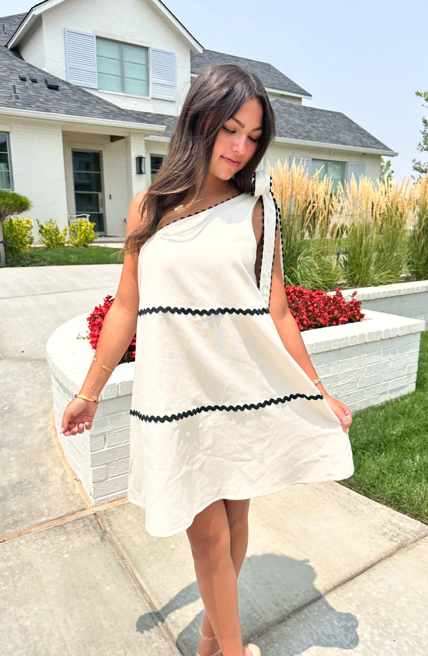 You Love It Cream One Shoulder Dress