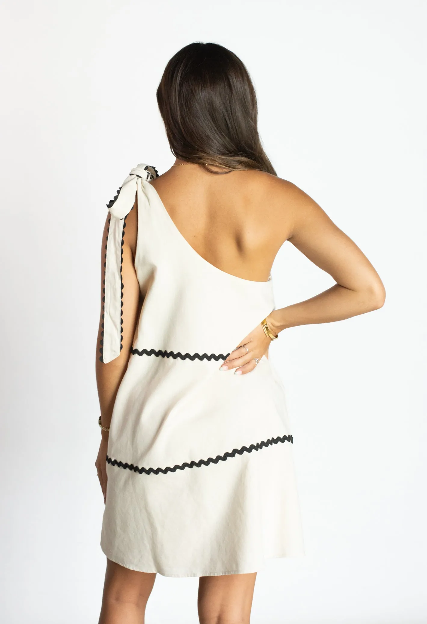 You Love It Cream One Shoulder Dress